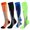 Orange Black Blue Green, variant on 4 Pairs Copper Compression Socks for Women & Men Circulation 15-20 mmhg - Better Blood Flow, Swelling, Best Support for Medical, Running, Nursing