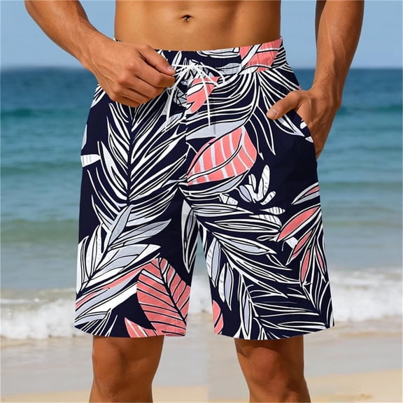 SOOMLON Mens Board Shorts Swim Trunks Quick Dry 9" Inseam Swim Shorts Print Beach Shorts with Pockets Hawaiian Shorts
