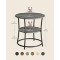 thumbnail image 2 of CRXX Side Table, Round End Table with 2 Storage Shelves for Living Room, Bedroom, Nightstand with Steel Frame for Small Spaces, Accent Coffee Table, Misty Gray and Ink Black, 2 of 6