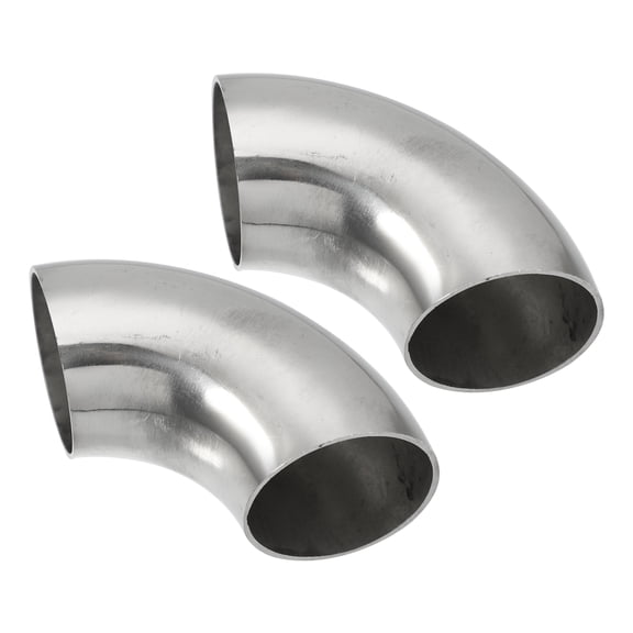 Unique Bargains 2pcs OD 1.5 Inch 90 Degree 1.2mm Thickness SS304 Stainless Steel Bend Tube Exhaust Elbow Pipe for Car