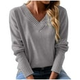 thumbnail image 1 of Puntoco Suéter Otoño Moda Mujer Cuello En V Manga Larga Casual Jersey Blusa Suéter Navidad Liquidación Puntoco Puntoco-1643, 1 of 6