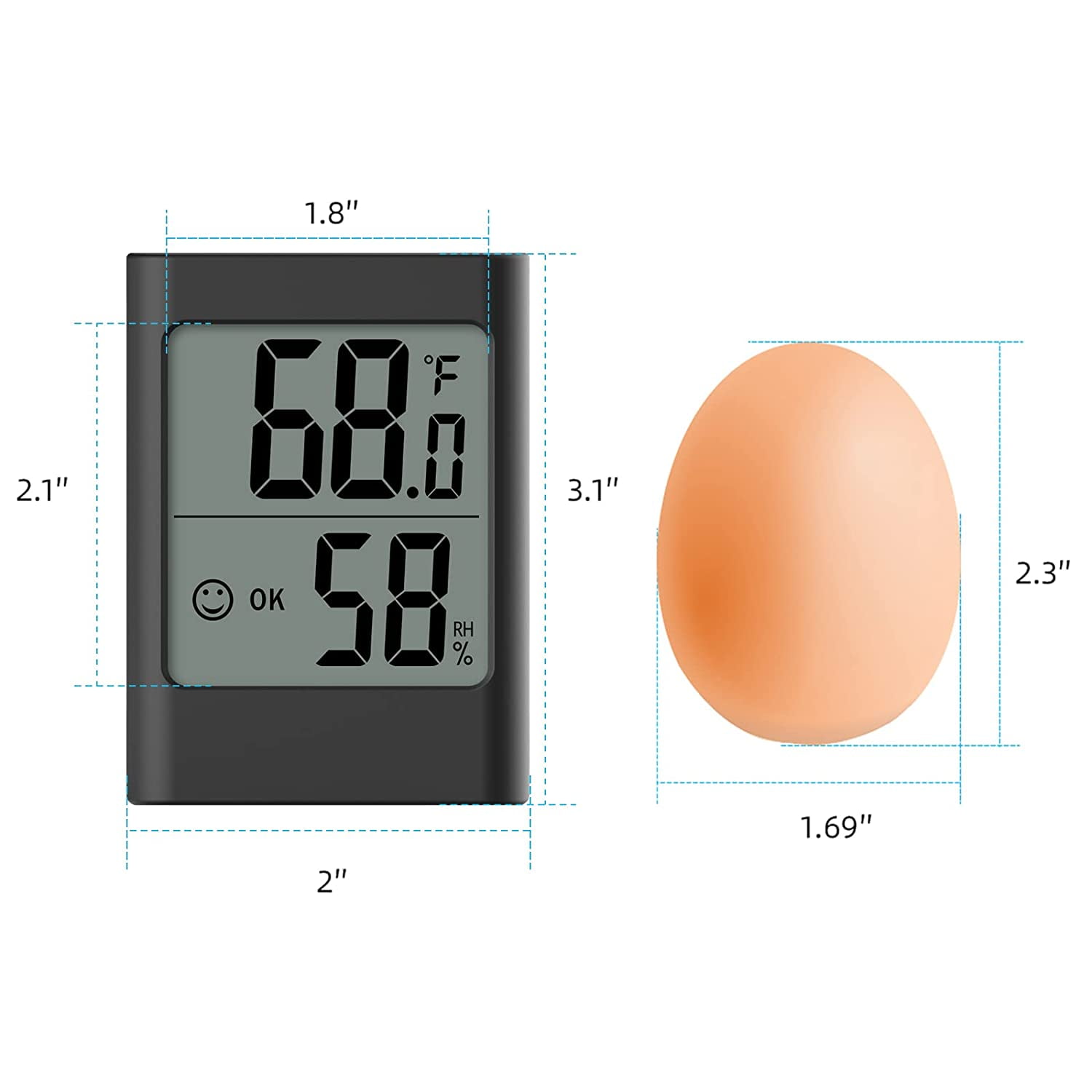 Antonki Room Thermometer for Home, 2 Pack Digital Temperature and Humidity  Monitors, Indoor Hygrometer Sensor, Humidity Gauge, Humidity Meter for Baby  Room, Terrarium, Incubator, Greenhouse Temperature and Humidity Gauge 2  Pack 