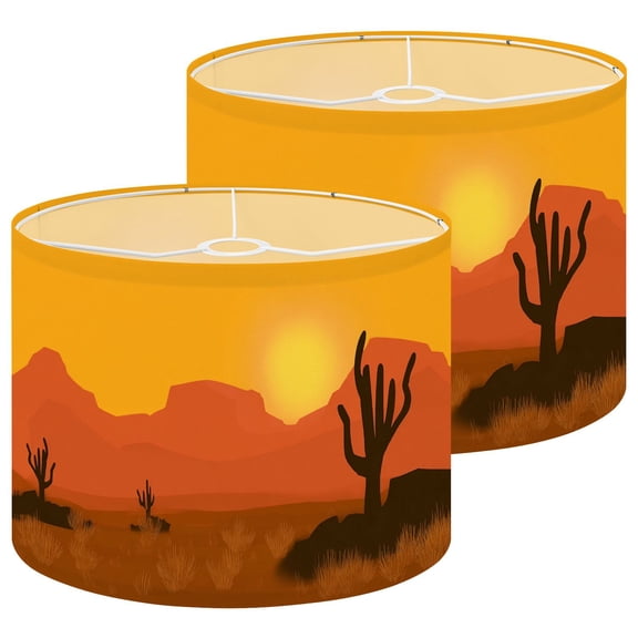 Lampshades 2 Pack heat seems scorching cactus trees Western Desert landscape 13"x13"x10" Light Shade for Table Lamps Floor Lamp Shades Lampshade Replacement Easy Assembly