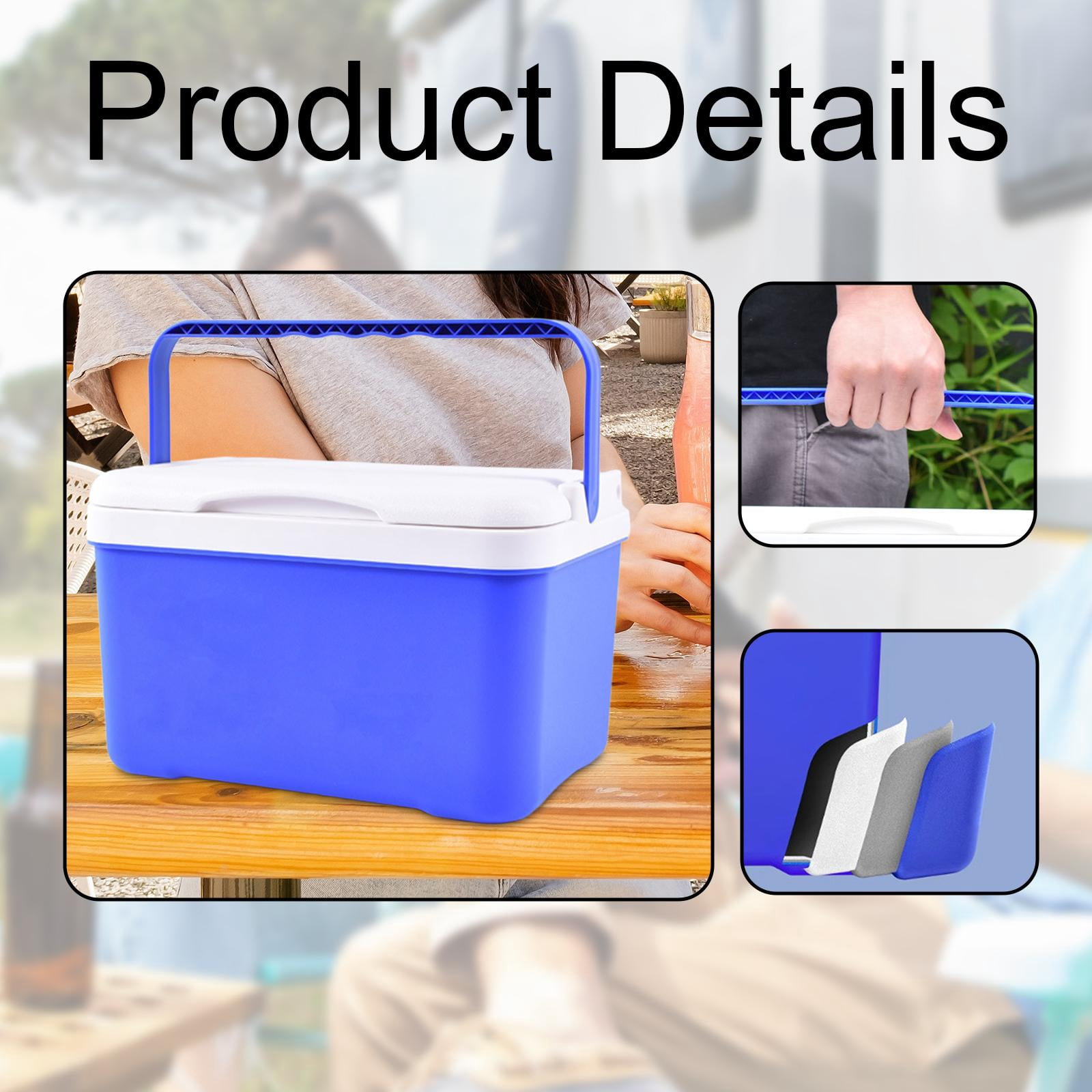 QccHieUs Insulated Cooler Box Car Refrigerator Leakproof Fridge Hot Cold Retention Cooler 6L