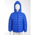 thumbnail image 2 of RUNQHUI Kids Boys Girls Winter Packable Down Puffer Jacket Coat Water Resistant Bubble Puffer Royal Blue 140, 2 of 7