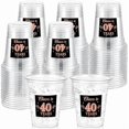 thumbnail image 1 of wonima02 60 Pack 40th Birthday Plastic Cup Bulk 12 oz Cheers to 40 Years Disposable Clear Cup Happy Birthday Party for Men Women Rose Gold Decorations Party Favors Anniversary, 1 of 1