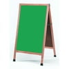 Aarco Products Inc. A-1SG A-Frame Sidewalk Board Features a Green Porcelain Chalkboard and Solid Red Oak Frame with a Clear Lacquer Finish. Size 42 in.Hx24 in.W