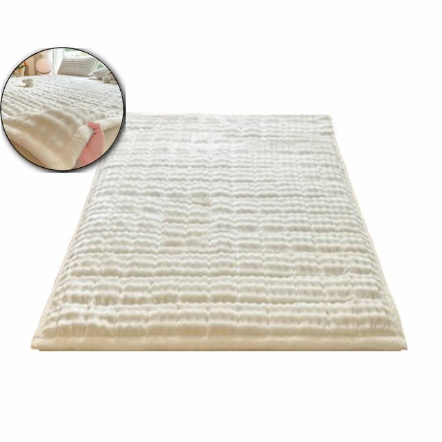 Dvruxg Milk Flannel Mattress Pad – 59x78.7 inch Thickened Warm Fitted Bed Topper, Soft Flannel Mattress Cover for Winter, Double-Sided Edging, White
