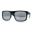 thumbnail image 5 of Mens Kush Polarized Mirrored Classic Sport Horn Rim Plastic Rectangle Sunglasses Shiny Black - Silver Mirror, 5 of 7