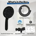 thumbnail image 5 of Black Shower Head, 7 Spray Modes Detachable Showerhead High Pressure Shower Heads with Long Hose and Adjustable Angle Bracket, 5 of 14