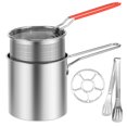 thumbnail image 1 of SUTENGDA Deep Fryer Pot 304 Stainless Steel Deep Fryer with Strainer Basket and Riveted Handle Mini Deep Oil Fryer Multifunctional Outdoor Cooking Fryer for Kitchen Dining Room Camping Pi, 1 of 10