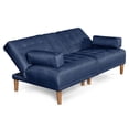thumbnail image 4 of Sofá Cama de Lino Azul Makora Con Portavasos Modelo Queen, 4 of 8