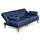 thumbnail image 4 of Sofá Cama de Lino Azul Makora Con Portavasos Modelo Queen, 4 of 8
