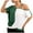 Green, variant on Women's Cold Shoulder Tops Casual Color Block Asymmetric Hem Short Sleeve Blouses Green