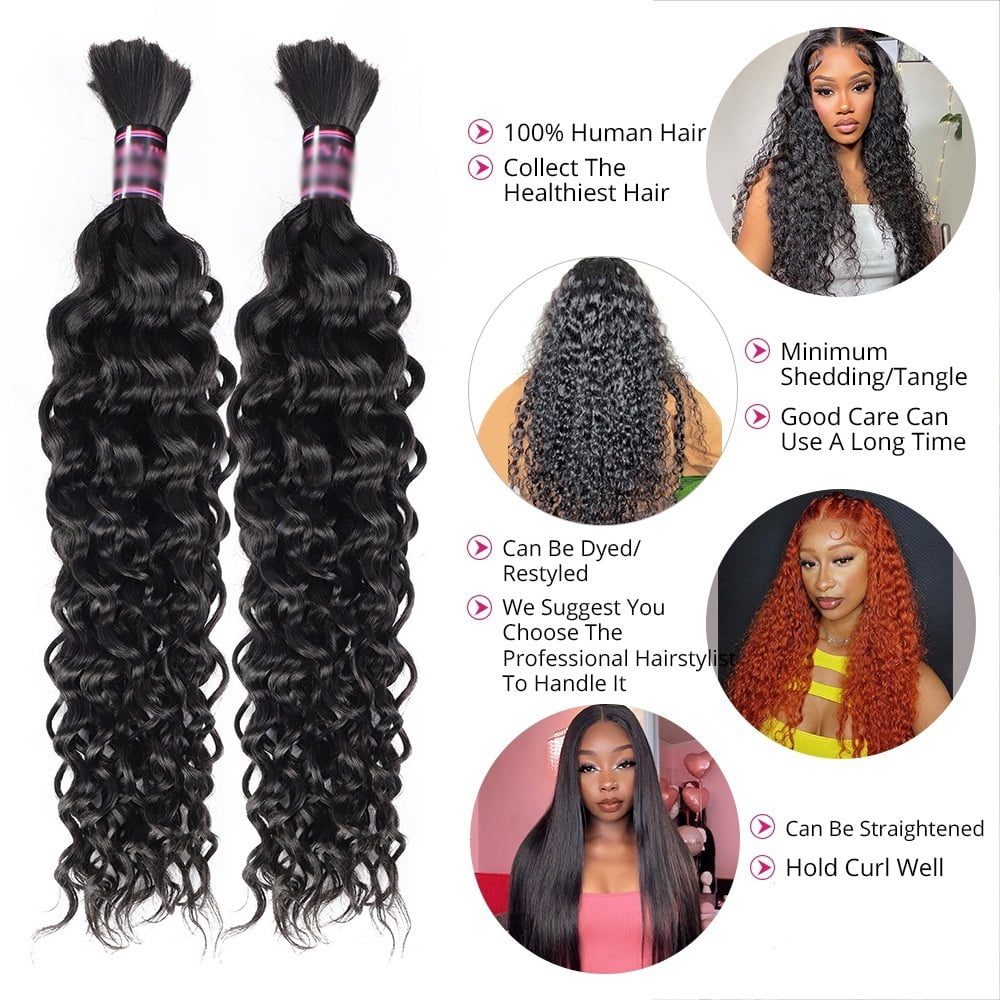 Brazilian Bulk Braiding Hair Deep Curly No Weft 100g/Bundle Virgin Human Hair Extension