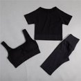 thumbnail image 2 of Gibobby Conjunto de pantalones de yoga Conjunto de 3 piezas de yoga Moda Sexy Correr al libre Ropa deportiva desnuda Ropa deportiva de secado rápido ajustada(Negro,G), 2 of 4