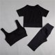 thumbnail image 2 of Gibobby Conjunto de pantalones de yoga Conjunto de 3 piezas de yoga Moda Sexy Correr al libre Ropa deportiva desnuda Ropa deportiva de secado rápido ajustada(Negro,CH), 2 of 4