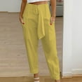 thumbnail image 2 of LLYwey Trousers Pants For Women Fashion Women's High Waist Waist Zipper Straight Leg Solid Color Casual Pants Female Casual Pants Long Pant Style H2612 Yellow XXL, 2 of 6