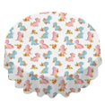 thumbnail image 2 of Dinosaur and Floral White Pattern Round Tablecloth 70"x70", Wrinkle Resistant Wipeable Table Cover for Kitchen Dining Room Picnic Patio and Party, 2 of 6