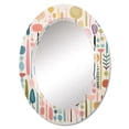 thumbnail image 2 of Designart "Playful Patterns Mid Century Pink Delight III" Abstract Round Wall Mirror - Mid-century Oval Printed Decorative Oversized Mirror - Multiple Color Options, 2 of 4