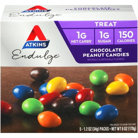 Atkins Endulge Chocolate Peanut Candies, 1.2oz, 5-pack (Treat)
