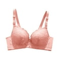 thumbnail image 2 of Amidoa Underwire Bras for Older Women Pink Push-up Lace Embroidered Bras Brasiers Women M, 2 of 3