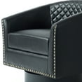 thumbnail image 5 of DREAMSIDEA Swivel Accent Chair for Living Room, PU Leather 360°Swivel Barrel Club Chair Comfy Single Reading Chair - Black, 5 of 7