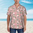 thumbnail image 2 of Pofeuu Sailboats And Palm Tree Print Hawaiian Shirt for Men Sleeves Casual Button Down Summer Beach Dress Shirts T-Shirts,X-Large, 2 of 7