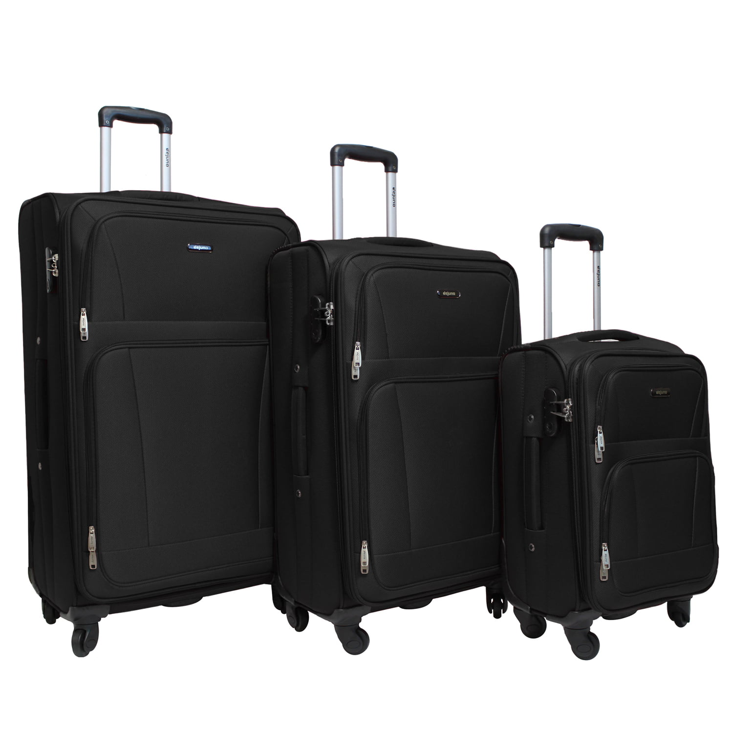 Dejuno The Escape 3-Piece Softside Lightweight Spinner Luggage Set ...