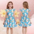 thumbnail image 6 of NAISIBABY Casual Dresses for Girls, Ruffles Sleeve Crewneck Summer Easter Kids Flowy Sundress Sky Blue Size 10-12, 6 of 7