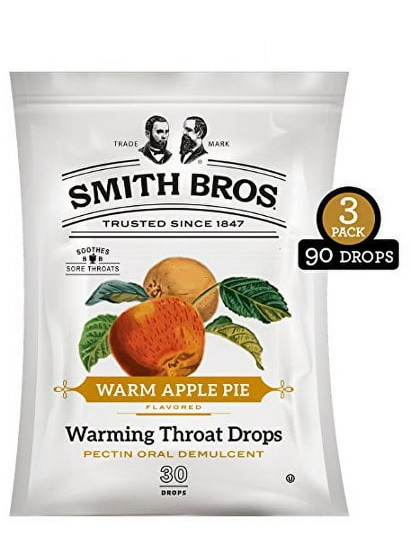 Sore Throat Lozenges with Pectin by Smith Brothers (Warming Apple Pie, 90 Count): Vintage Candy Throat Drops - The Original American Cough Drop