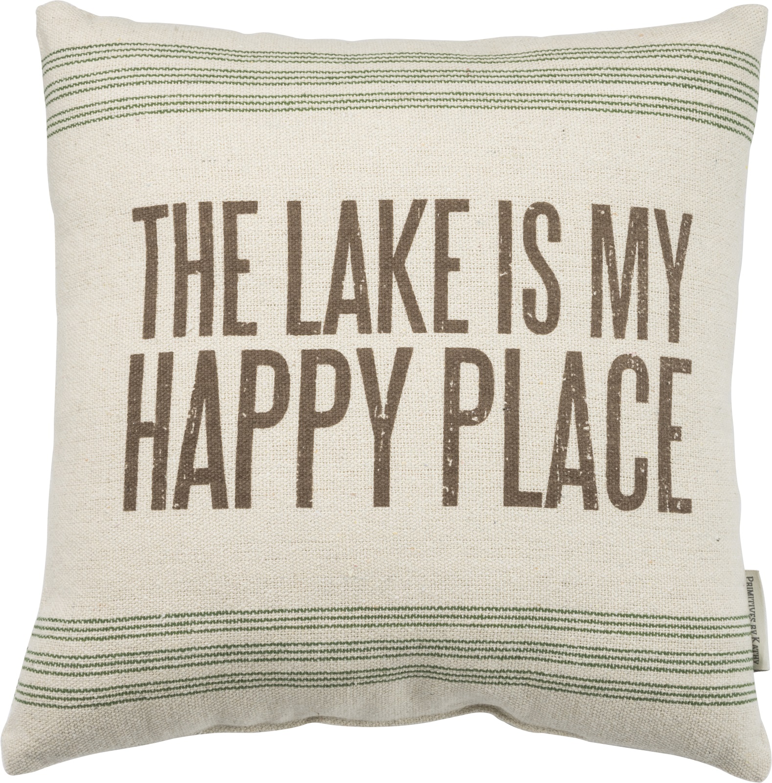 The Lake Is My Happy Place Cotton Accent Pillow Couch Cushion Home