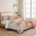 thumbnail image 5 of Twin Quilt Set 68''x86'', Orange Coastal Starfish Lightweight Summer Bedspread Coverlet Set with 2 Pillow Shams, Farmhouse Nautical Coral Conch Breathable All Season Quilt Bedding for Dorm/Bedroom, 5 of 9