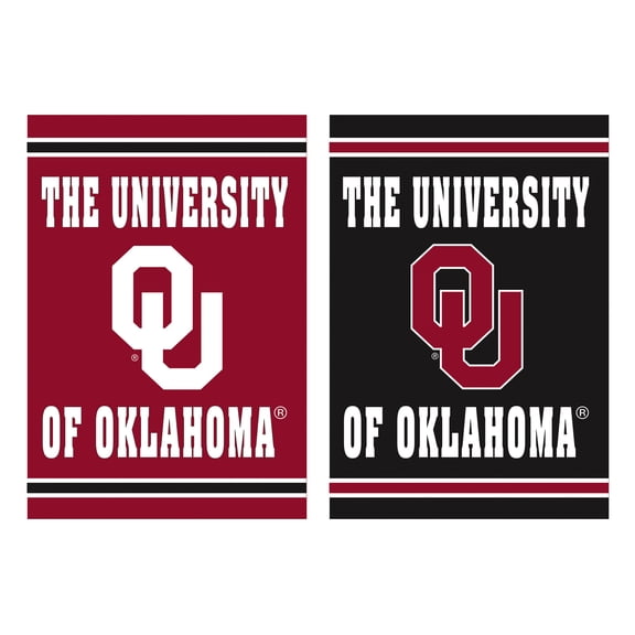 Oklahoma Sooners 12.5" x 18" Double-Sided Embossed Suede Garden Flag