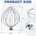 thumbnail image 5 of Accessoire Fouet pour Batteur sur Socle Kitchen Aid 6 Qt à Bol Relevable, Acier Inoxydable..., 5 of 5