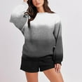 thumbnail image 2 of Kaemgyyd Women's Sweatsuit Set Fall Trendy 2 Piece Outfit Long Sleeve Crew Neck Pullover and Drawstring Shorts with Pockets, 2 of 6