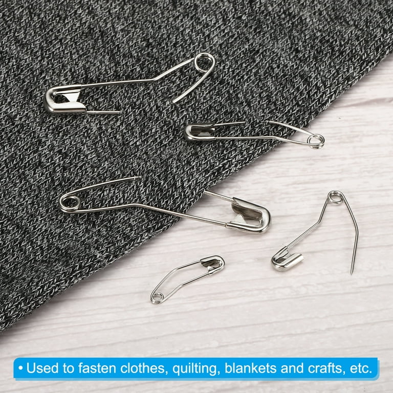 Uxcell 33mm/1.3 Inch Curved Safety Pins Metal Sewing Pins for Office Home  Silver Tone 200 Pack 