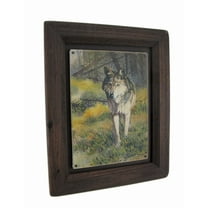 Zeckos Big Sky Carvers Grey Wolf Wood Frame Wall Art