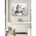 thumbnail image 6 of Grey Christmas Canvas Print Wall Art Framed Canvas Art Wall Decor Snow Hat Snowman Merry Christmas Pictures Painting Morden Artwork for Living Room Bedroom, Ready to Hang - 16"x20", 6 of 6