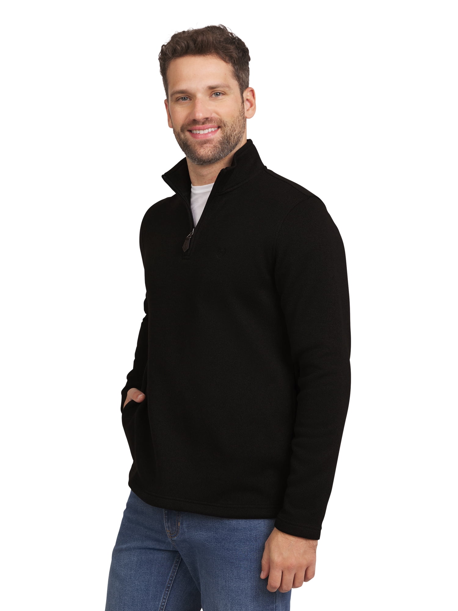 Chaps Men's & Big Men's Quarter Zip Fleece Sweater Gift Box Set, Sizes S-2XL