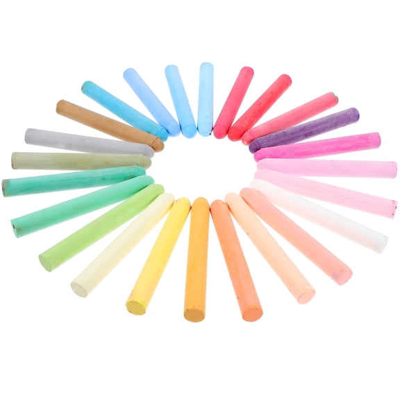 CCOCC 24 Pcs Convenient Drawing Chalk Sidewalk Houseware Pens Chalkboard Writing Tools White Multi-function Toddler