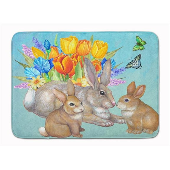 Bunny Family Easter Rabbit Machine Washable Memory Foam Mat