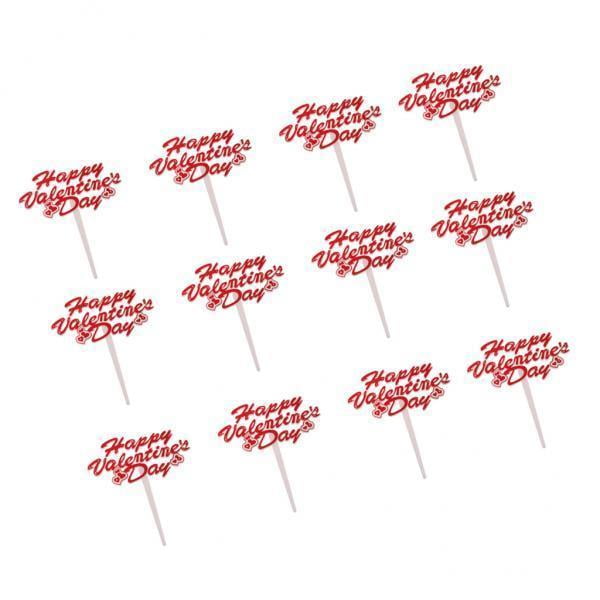 2-20pack 12pcs de San Valentín Cupcake Topper Cake Picks fiestas pastel 20 piezas Sunnimix Primero de la torta