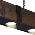 thumbnail image 4 of CWI Lighting Pago Drum Shade Farmhouse Metal LED Island Light in Black/Wood, 4 of 6