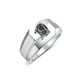 thumbnail image 4 of RYLOS Men's Rings Sterling Silver Ring Classic Solitaire 7X5MM Oval Shape Gemstone Designer Band Alexandrite June Birthstone Rings For Men Size 9, 4 of 5