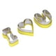 thumbnail image 1 of Cortadores de galletas para pasteles, 3 piezas de acero inoxidable, moldes para pasteles para el día de San Valentín, moldes para galletas tipo sándwich, acabado de lujo, 1 of 9