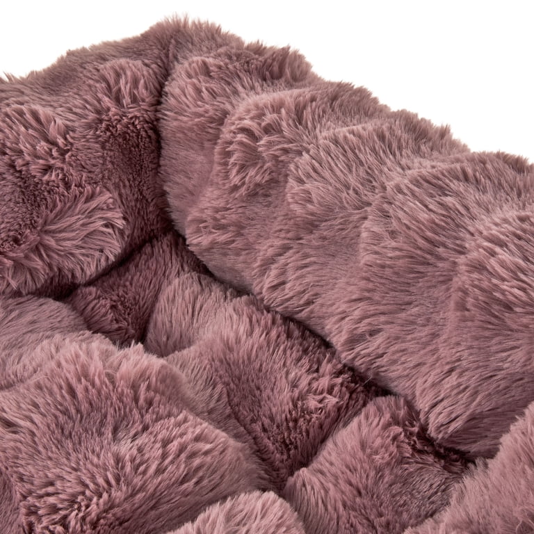 Vibrant Life Small Bubble Faux Fur Orthopedic Cuddler Bed, Pink photo 4