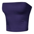 thumbnail image 4 of Tank Tops for Women,Fashion Strapless Tube Top Sleeveless Backless Bandeau Cropped Casual Comfortable Soft Basic Yoga Vest Tunic for Going Out,Camisole Tops for Women,Purple,S, 4 of 5