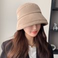 thumbnail image 3 of Women Fisherman Hat Winter Cap Sun Protection Windproof Thick Cold Resistant Solid Color Flat Top Soft Lady Outdoor Basin Cap Headwear, 3 of 10