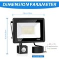 thumbnail image 3 of 50W LED Outdoor Floodlight, Outdoor Security Light with Motion Sensor, 4500 Lumens, 6500K, PIR Security Light, IP66, Daylight Waterproof, with 2m Cable, 3 of 5
